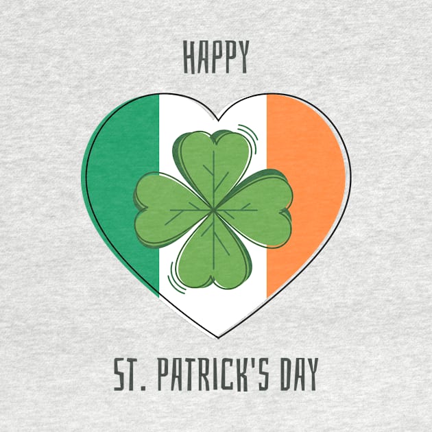 Happy St Patrick's Day- Irish Shamrock Tricolour Flag by IceTees